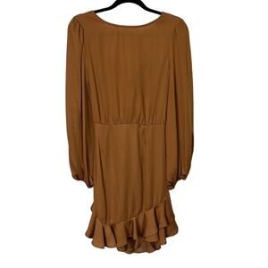NWT Saints + Secrets Satin Open Back Dress Ruffle Hem Copper Size Size large